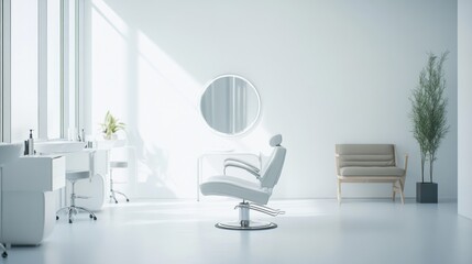 Hair restoration consultation in a minimalist clinic. Featuring non-invasive regrowth treatments