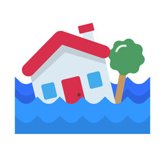 Flat design flood icon. Vector.