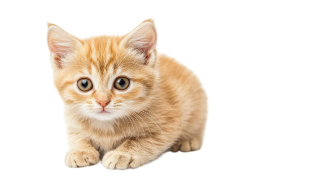 Cute ginger kitten exploring its surroundings with curiosity in a bright indoor setting