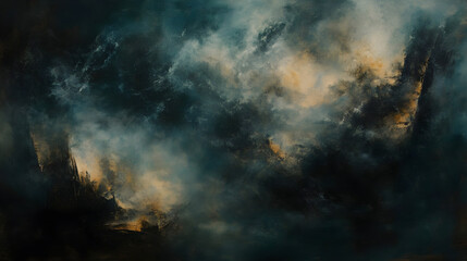 Naklejka premium moody smoke swirling with a sense of mystery, creating a rich, layered texture with a heavy, atmospheric presence 