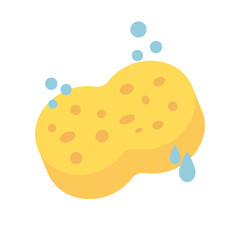 Sponge cleaning and water icon. Vector.