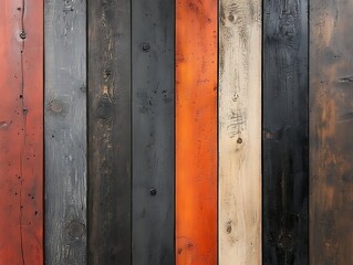 Colorful Wood Plank Wall