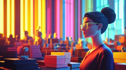 Abstract visualization of legal reform in a vibrant scene, highlighting transformation and empowerment in law