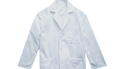 White lab coat on plain background representing healthcare professionalism and scientific research attire