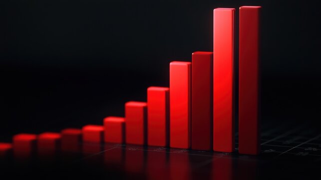 Growing red bar graph representation of progress.