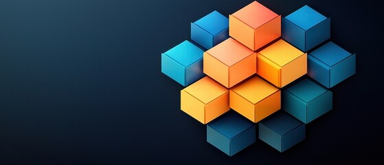 Law restriction, governance concept. Colorful 3D cubes create engaging patterns, symbolizing creativity and innovation in design and technology