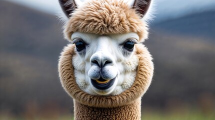 Obraz premium close up of a white alpaca