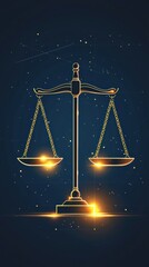 Scales of justice shine amid compliance frameworks, symbolizing balance and the pursuit of fairness in law