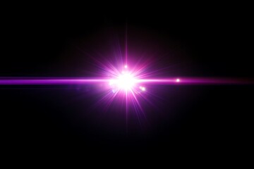 Purple lens flare on black background.