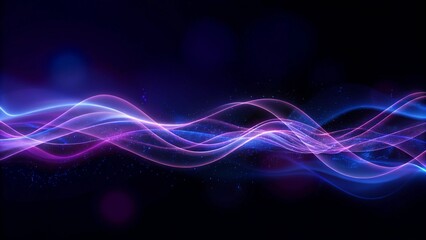 Abstract futuristic background with pink blue glowing neon moving high speed wave lines and bokeh lights. Data transfer concept Fantastic wallpaper. Abstract neon background with shining wires.