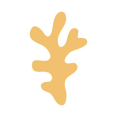 Abstract yellow coral blob shape icon