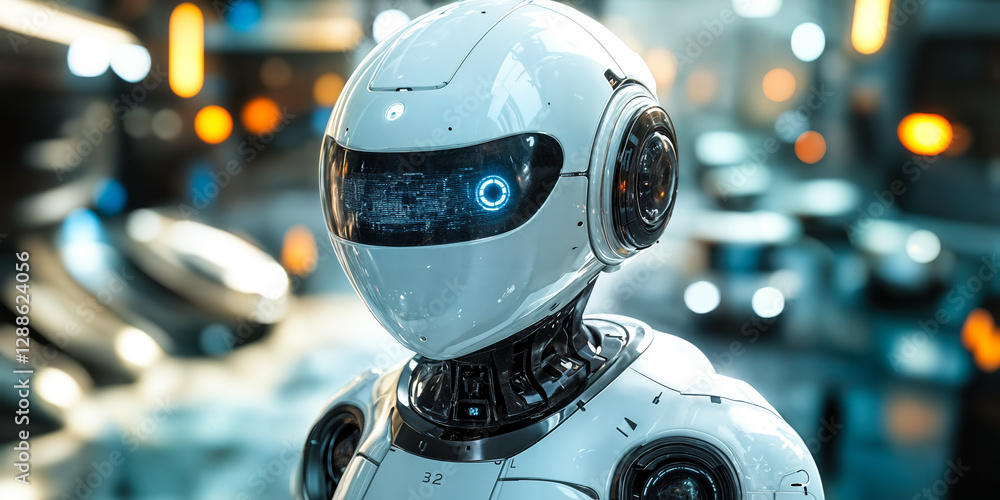 Aufkleber advanced ai humanoid robot integrating real-time adaptive systems for industrial and virtual applica