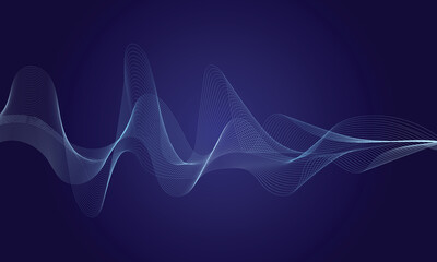 Sound wave abstract background. Audio waveform vector illustration. Wave of musical soundtrack for record
