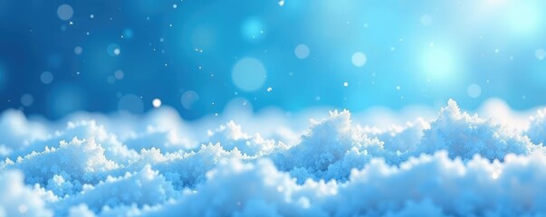 Obraz premium Rows of sparkling ice crystals against a bright blue sky, snowflake, frost