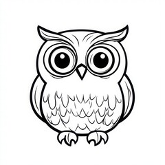 Fototapeta premium Cheerful Minimalist Owl Drawing
