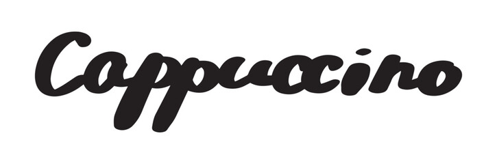 「Cappuccino」の手書き文字　ベクターイラスト