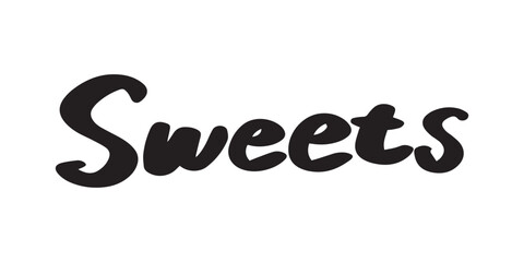 「Sweets」の手書き文字　ベクターイラスト