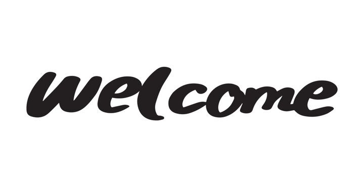 「Welcome」の手書き文字　ベクターイラスト
