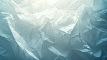 Obraz premium Crumpled white paper texture with soft lighting creating an abstract background effect