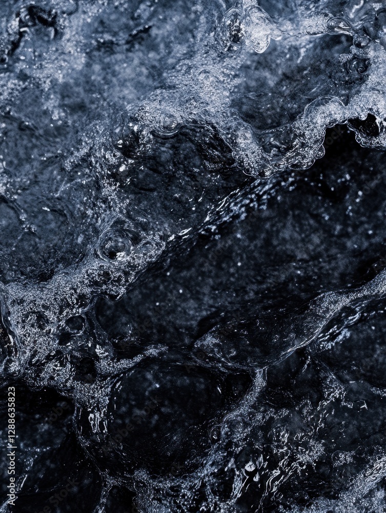 Aufkleber detailed closeup of rushing water creating an abstract display of turbulent motion and texture