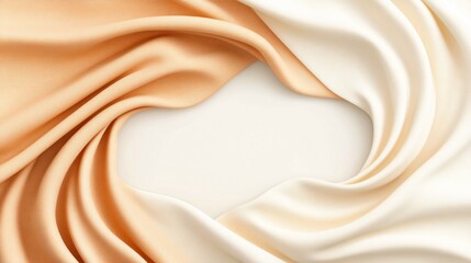 Obraz premium Soft silk fabrics form an abstract frame around a central space