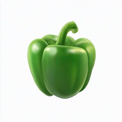 Green bell pepper, whole, isolated