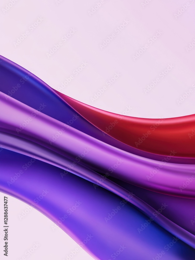Poster abstract flowing waves of red, violet, and blue create a mesmerizing and dynamic composition