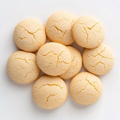 Delicious Golden Sugar Cookies Sweet Treats Bakery Dessert Overhead Shot