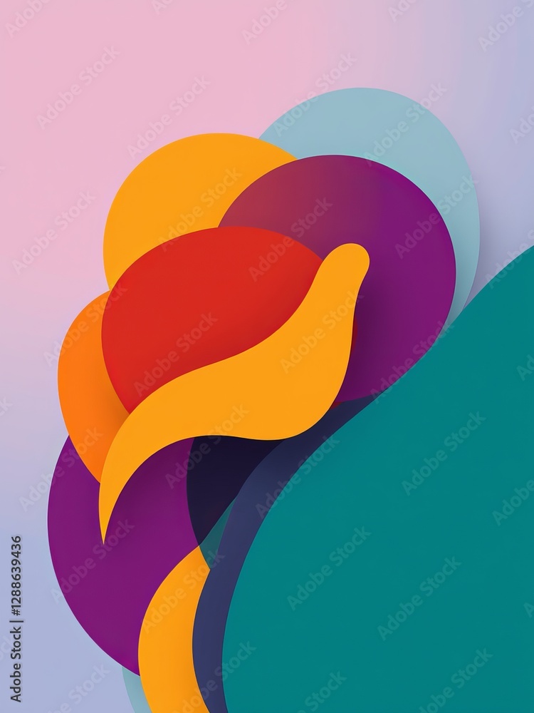 Poster vibrant colorful abstract background with dynamic shapes and patterns evoking creative energy and jo
