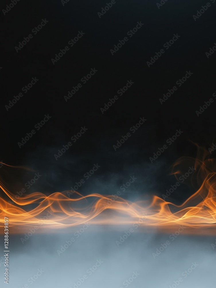 Poster fiery light streaks across a smoky surface, creating a captivating and dynamic abstract design