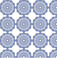 Cool teal floral mandala pattern with symmetry