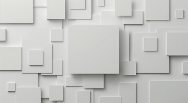 3D rendering of a simple white background with square shapes.