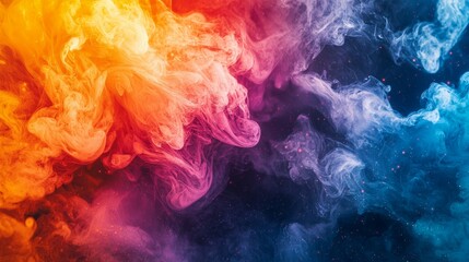 Vibrant Swirls of Colorful Smoke in Abstract Artistic Background