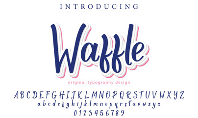 Waffle Font Stylish brush painted an uppercase vector letters, alphabet, typeface