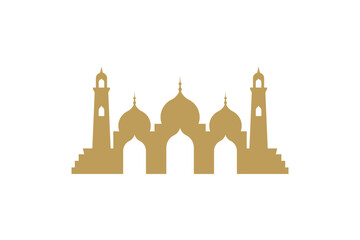 Golden Mosque Silhouette