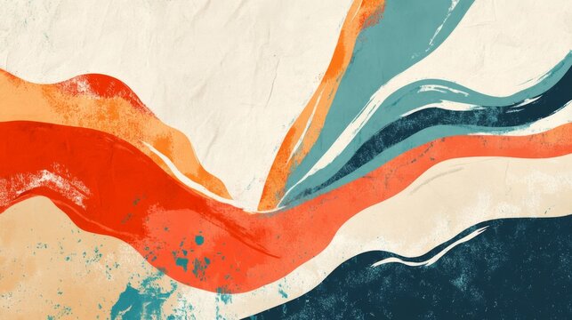 Abstract colorful wave patterns with bold artistic brush strokes