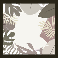 Abstract illustration with exotic jungle leaves. Design concept for your stylish background.