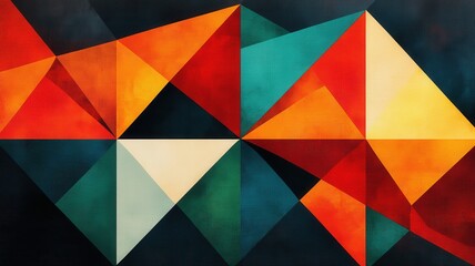 Fototapeta premium Abstract composition of sharp polygonal shapes embedded with smooth gradients, blending geometric precision with fluid color transitions