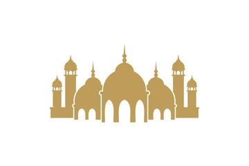 Golden Mosque Silhouette
