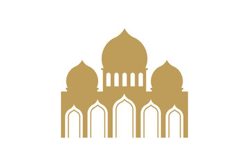 Golden Mosque Silhouette