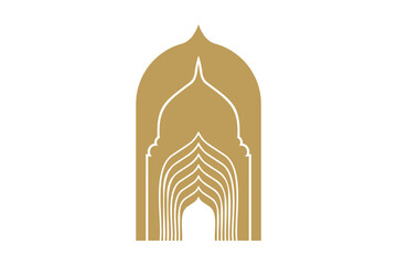 Golden Mosque Silhouette