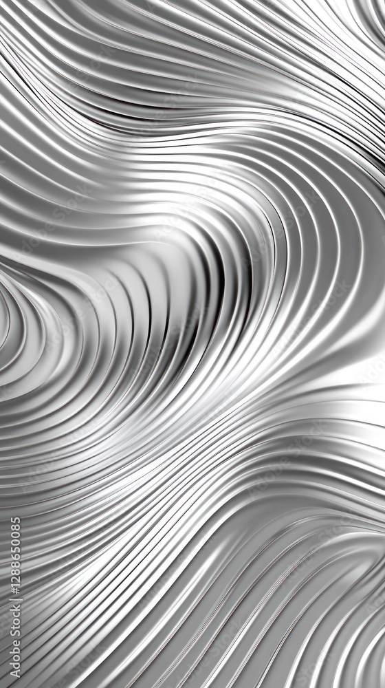 Poster abstract silver wave pattern with fluid motion design