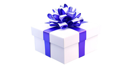 Obraz premium blue gift box with ribbon