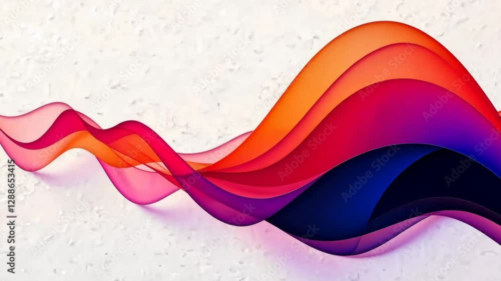 Aufkleber A colorful wave with many dots and circles. The wave is white and has a rainbow color. The dots and circles are in different colors and sizes