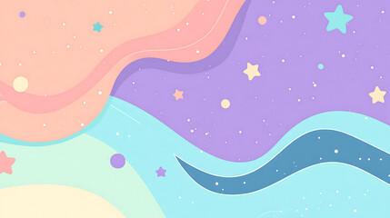 Fototapeta premium Pixelated Abstract Background With Pastel Colors Wave Patterns Stars and Decorative Elements