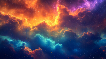 Fototapeta premium An amazing nebula with clouds and stars, a space background, a fantasy illustration