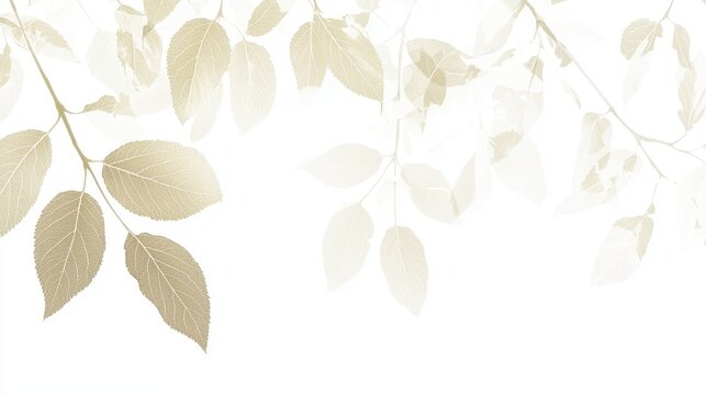 A pristine white PNG image, adorned with delicate apple leaves, their veins shimmering like tiny gold threads, floating gracefully on a transparent background, creating a soft and ethereal effect 