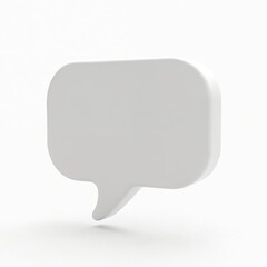 Fototapeta premium 3d blank white speech bubble for talk, chat message on clear background. Online conversation for social media post. Graphic element for communication, chatting, thoughts. Simple geometric cyberspace