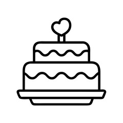 cake icon, cake line art - simple line art of cake, perfect for cake logos and icons