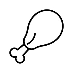 chicken leg icon, chicken leg line art - simple line art of chicken leg, perfect for chicken leg logos and icons